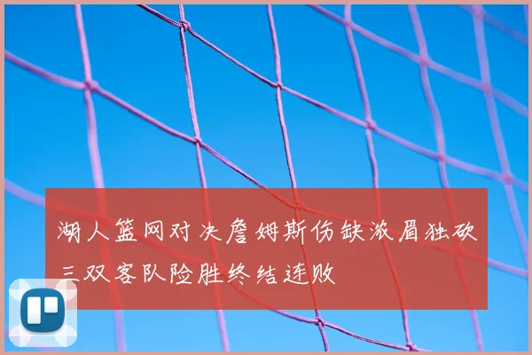 湖人篮网对决詹姆斯伤缺浓眉独砍三双客队险胜终结连败